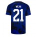 Tanie Strój piłkarski Stany Zjednoczone Timothy Weah #21 Koszulka Wyjazdowej MŚ 2022 Krótkie Rękawy